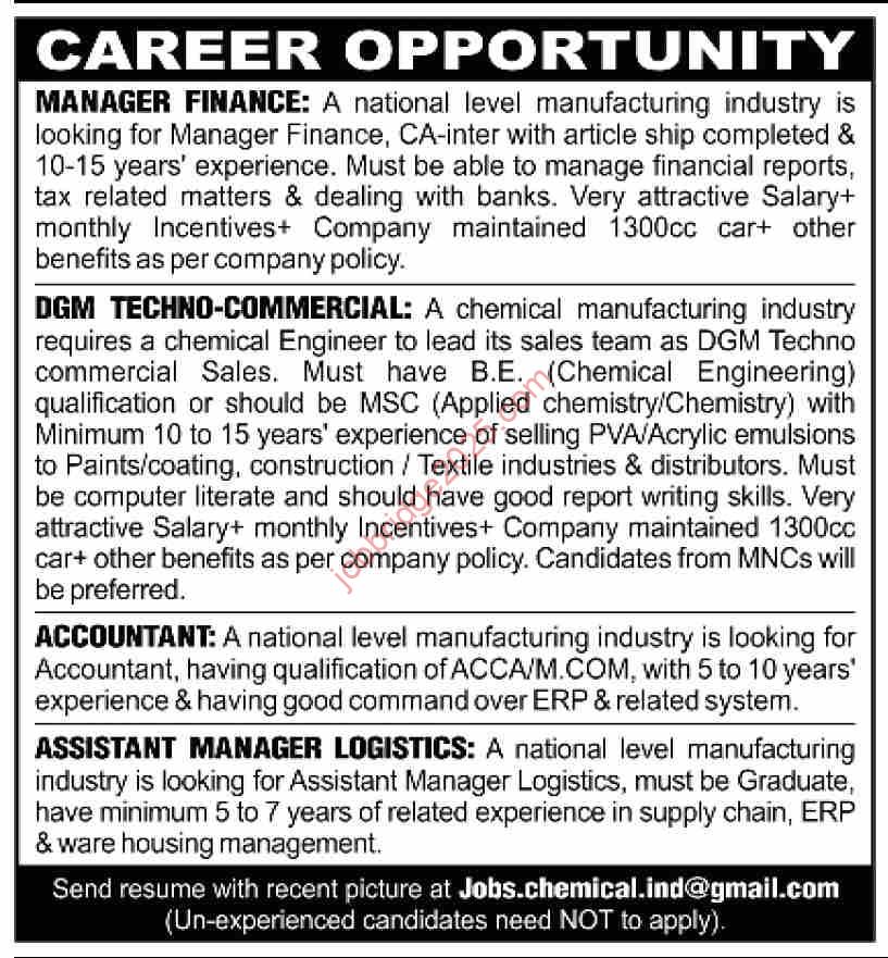 National Level Manufecturing Industry Jobs 2025