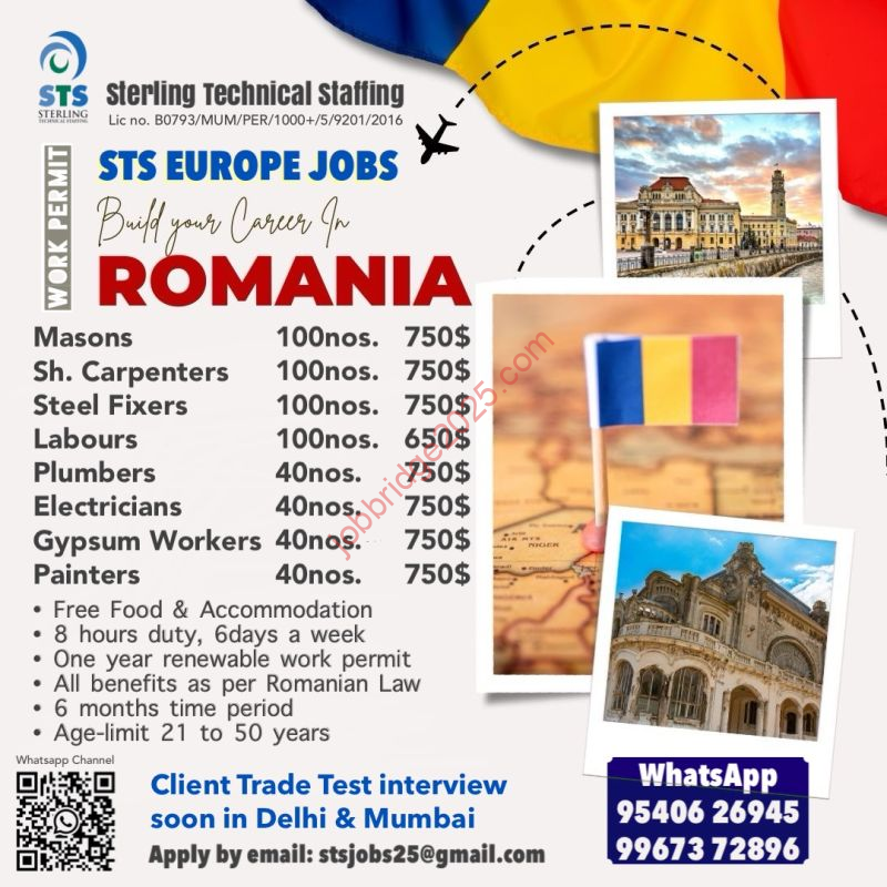 Hiring for Romania Jobs 2025 – Skilled Workers Needed