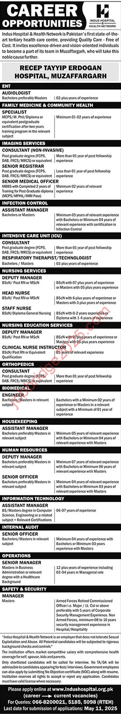Recep Tayyab Erdogan Hospital Muzaffargarh Jobs 2025