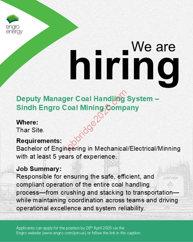 Sindh Engro Coal Mining Company Jobs 2025
