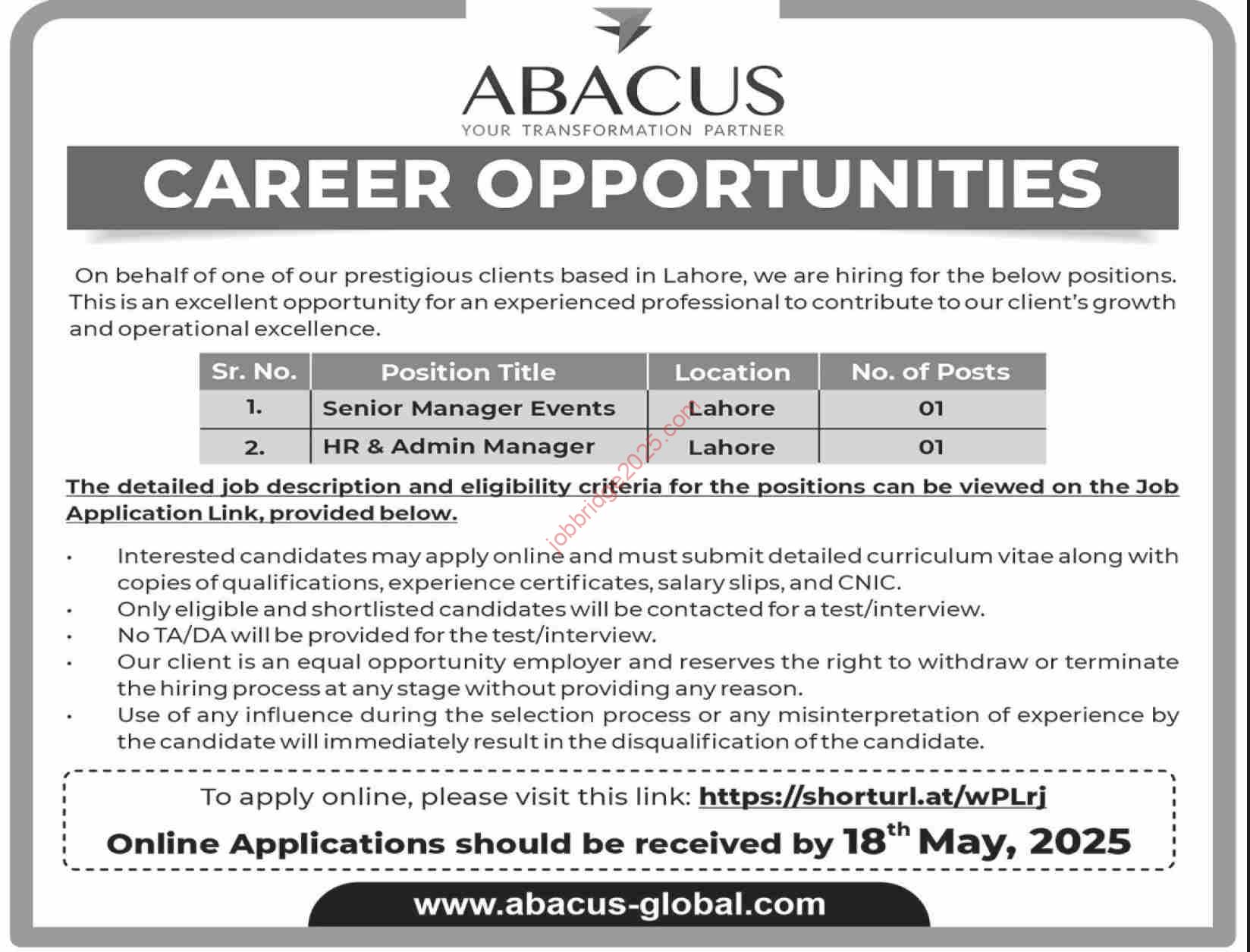 Abacus Jobs 2025 Latest Career Opportunities