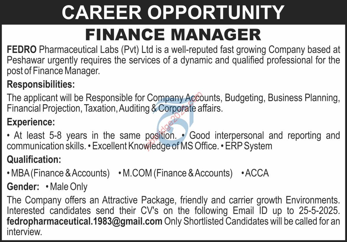 FEDRO Pharmaceutical Jobs 2025 Latest