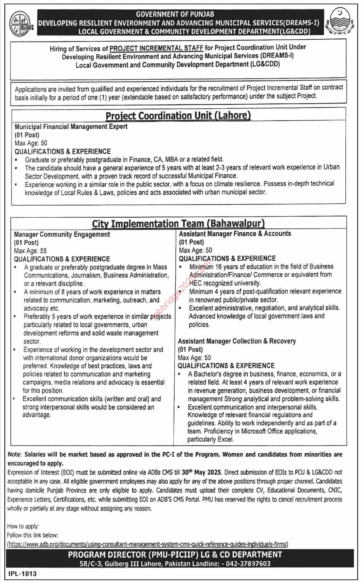 Local Government & Community Development Department LG & CDD Jobs 2025