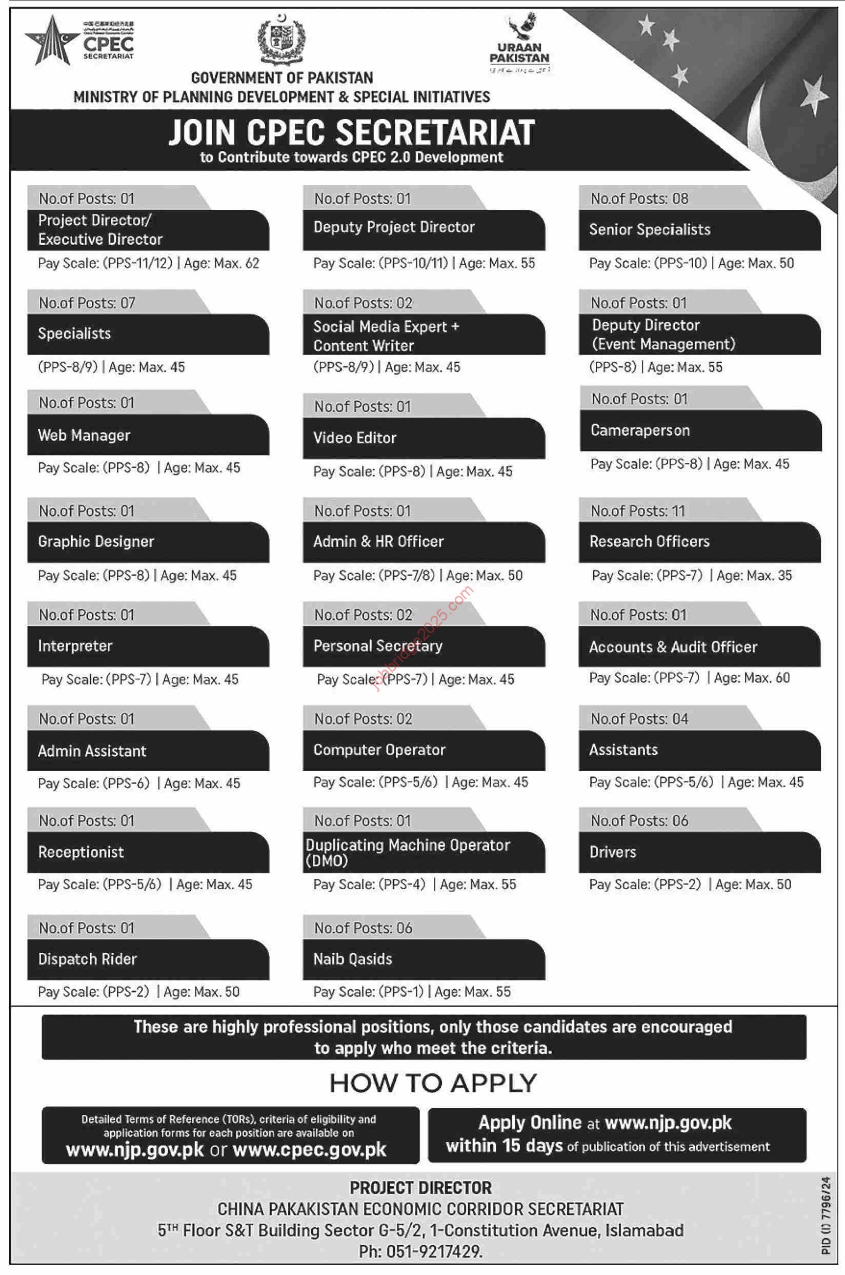 Ministry of Planning Development & Special Initiatives Jobs 2025