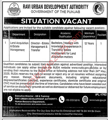 Rauvi Urban Development Authority RUDA Jobs 2025